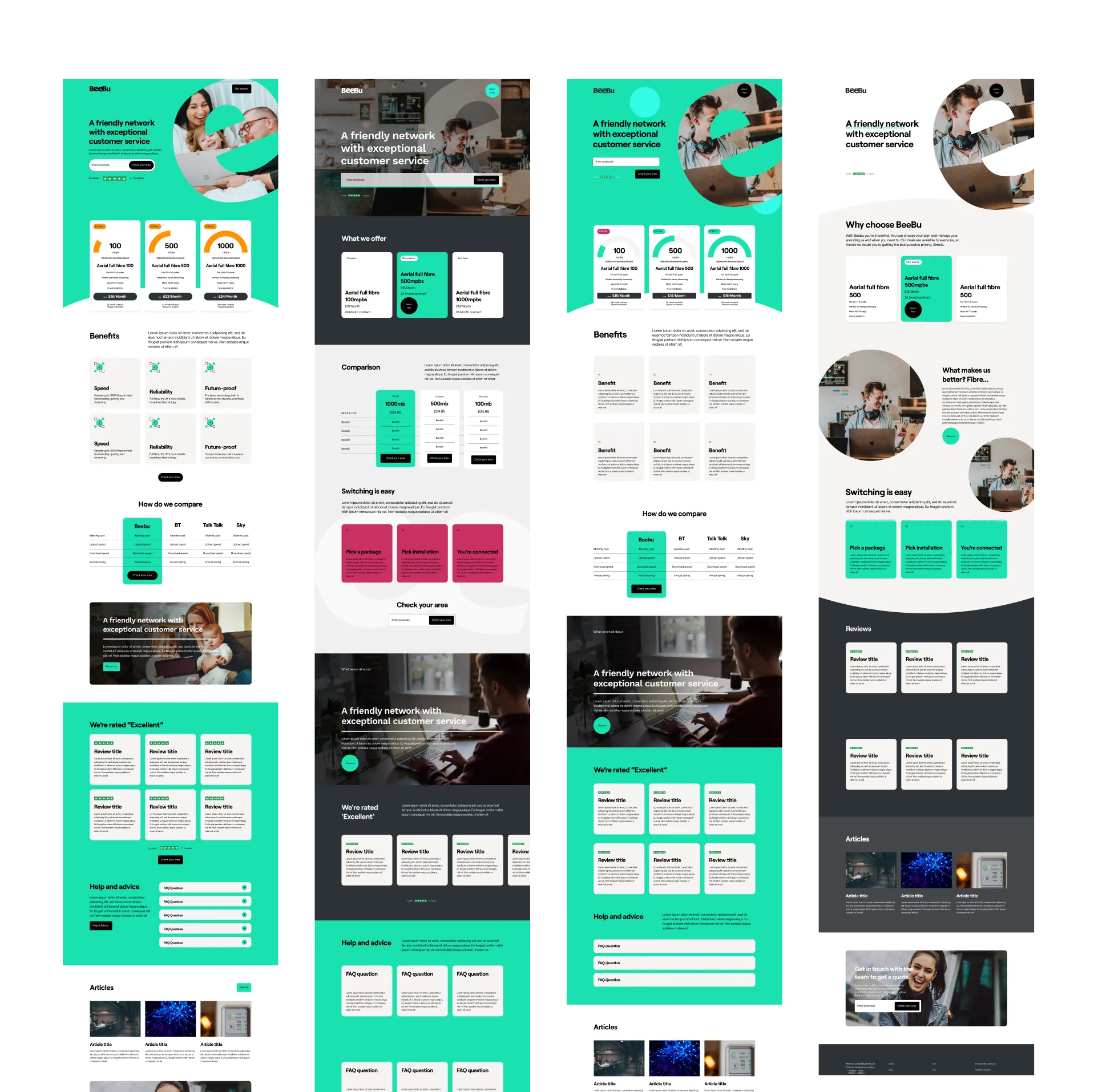 Beebu homepage concepts